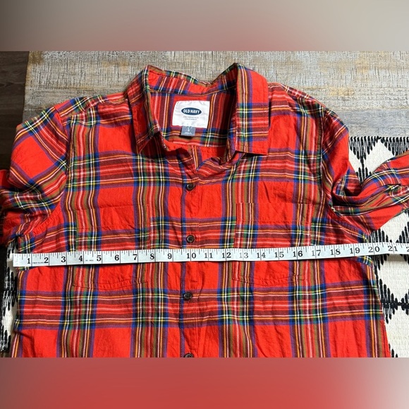 Old Navy Red Plaid Button Down Shirt - Picture 4 of 6